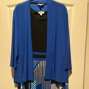 Avenue 26/28 knee length dress with removable 3/4 sleeved top jacket